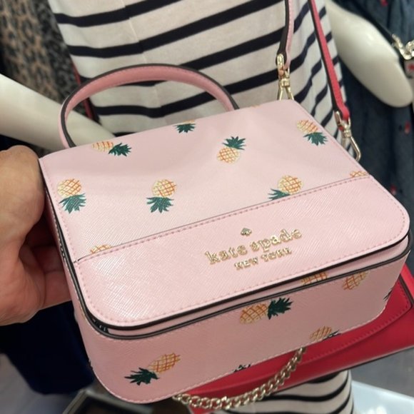 Kate Spade Staci Square Pineapple Crossbody Pink Multi - Picture 14 of 16